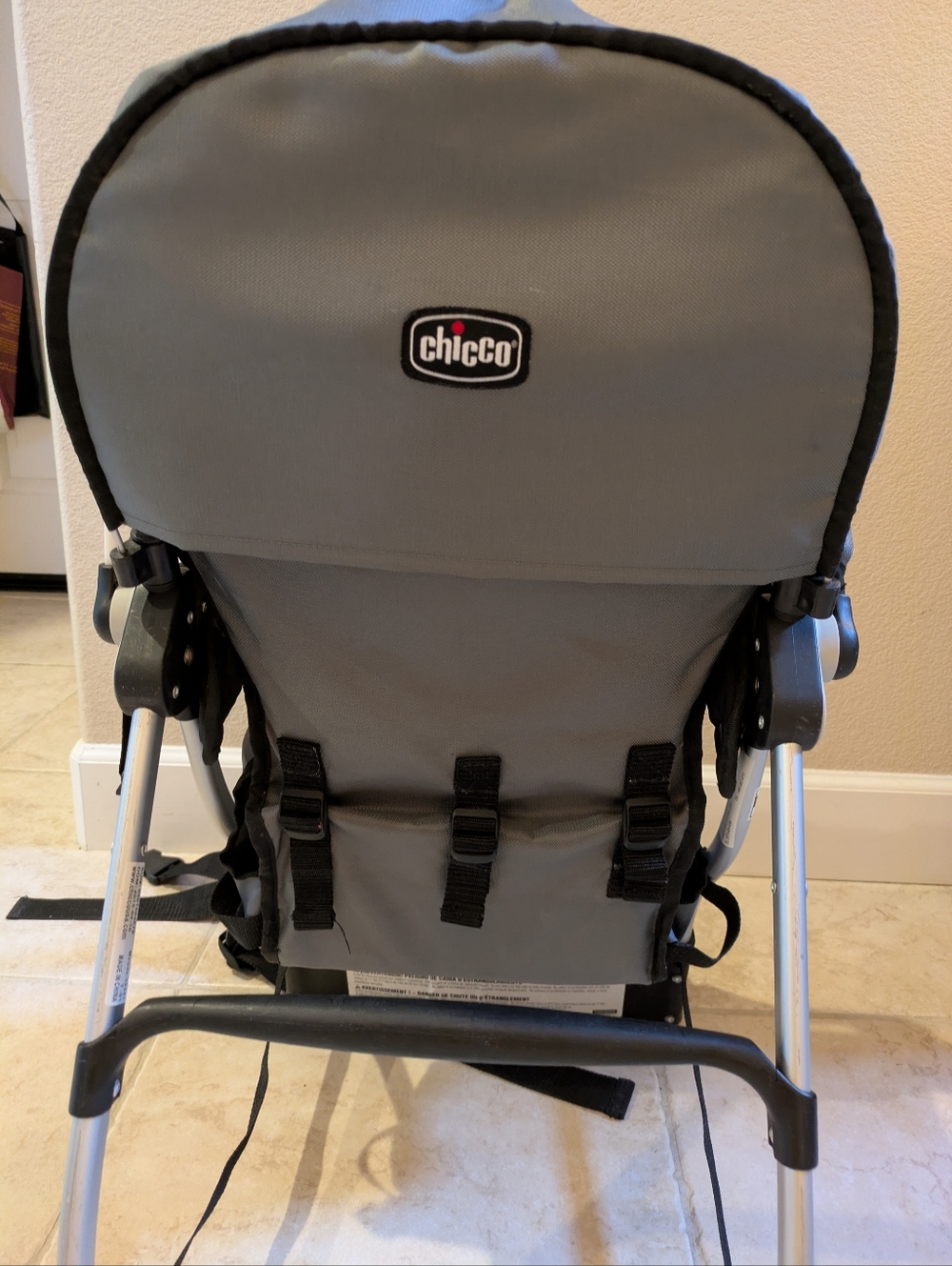 Chicco SmartSupport Backpack Carrier Gray/ Black Aluminum Lightweight - Picture 7 of 11